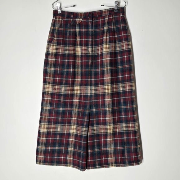 The Villager Dresses & Skirts - Vtg The Villager Plaid Academia Midi Skirt Wool Blend Slit Size 12 Old Money